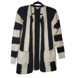 Timing Striped Black and Cream Sweater